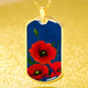 Custom Australia Anzac Day Dog Tag Poppy Flower