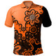 Australia Polo Shirt Aboriginal Style Of Background Orange