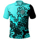 Australia Polo Shirt Aboriginal Style Of Background Turquoise