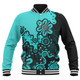 Australia Baseball Jacket Aboriginal Style Of Background Turquoise