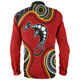 Australia Long Sleeve Shirt Aboriginal Art With Kangaroo