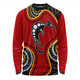 Australia Long Sleeve T-shirt Aboriginal Art With Kangaroo