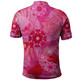 (Dunghutti) Custom Australia Polo Shirt  Aboriginal Dot Painting Pink