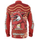 Redcliffe Dolphins Long Sleeve Shirt Aboriginal Inspired Tough Fan Rugby For Life