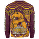 Brisbane Broncos Sweatshirt Aboriginal Inspired Tough Fan Rugby For Life