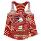 Redcliffe Dolphins Women Racerback Singlet Aboriginal Inspired Tough Fan Rugby For Life