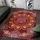 Australia Aboriginal Area Rug - Aboriginal Dot Art Painting With Red Poppy Flower