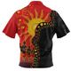 Australia Zip Polo Shirt Indigenous Dot Painting Inspired By The Aboriginal Flag