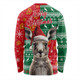 Australia Long Sleeve T-shirt Aboriginal Dot With Kangaroo Santa Hat Designs