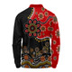 Australia Long Sleeve Polo Shirt Aboriginal Dot Art In My Heart