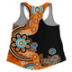 Australia Women Racerback Singlet Aboriginal Indigenous Dot Painting Orange