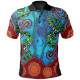 Australia Aboriginal Polo - Aussie Indigenous Patterns Blue