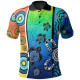 Australia Aboriginal Polo Shirt - Indigenous Turtle Dot Painting Art