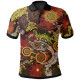 Australia Aboriginal Polo Shirt - Kangaroo and Lizard Dot Painting Art