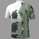 Australia Polo Shirt - Aboriginal with Kangaroo, Lizard, Turtle and Dotted Crooked Stripes Pattern