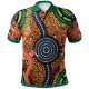 Australia Aboriginal Polo Shirt - Aboriginal Two Lizards Dot Painting Circle