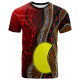 Australia Aboriginal T-Shirt - Aboriginal Flag Lizard Dot Painting Style