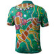 (Custom) Australia Polo Shirt Green Aboriginal Art Painting