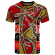 Australia Aboriginal T-Shirt - Kangaroo Dot Painting Patterns
