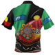 (Custom Kid) Australia Aboriginal Custom Zip Polo Shirt - The Rainbow Serpent Dreamtime Give Shape To The Earth Zip Polo Shirt