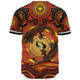 Indigenous Australian Aboriginal Baseball Shirt Gecko Dreaming Spirit Circle Edition