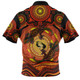 Indigenous Australian Aboriginal Zip Polo Shirt Gecko Dreaming Spirit Circle Edition