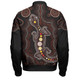 Indigenous Australian Aboriginal Bomber Jacket Aboriginal Gecko Dreaming Path