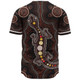 Indigenous Australian Aboriginal Baseball Shirt Aboriginal Gecko Dreaming Path