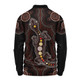 Indigenous Australian Aboriginal Long Sleeve Polo Shirt Aboriginal Gecko Dreaming Path