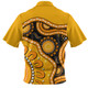 Indigenous Australian Aboriginal Zip Polo Shirt Sun Pathway Walkabout