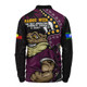 Queensland Maroons Long Sleeve Polo Shirt NAIDOC Indigenous Warrior Spirit