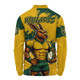 Aussie Wallabies Long Sleeve Polo Shirt Wallabies Kangaroo Power Rugby