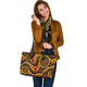 Indigenous Australian Aboriginal Leather Tote Bag Fire Dots Dreaming