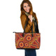 Indigenous Australian Aboriginal Leather Tote Bag Outback Sunset Dance