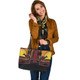 Indigenous Australian Aboriginal Leather Tote Bag Red Earth Journey