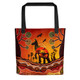 Indigenous Australian Aboriginal Tote Bag Aboriginal Indigenous Kangaroo With Dot Painting Pattern