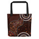 Indigenous Australian Aboriginal Tote Bag Aboriginal Inspired Lizard With Dot Painting Pattern