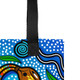 Indigenous Australian Aboriginal Tote Bag Aboriginal Ocean Dreaming Pathways In Blue Flow