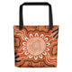 Indigenous Australian Aboriginal Tote Bag Aboriginal Sunburst Dreaming Path