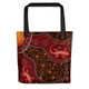 Indigenous Australian Aboriginal Tote Bag Desert Gecko Tracks On Red Earth Dreaming Path