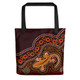 Indigenous Australian Aboriginal Tote Bag Desert Spirit Tracks And Lizard Dreaming Path