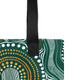 Indigenous Australian Aboriginal Tote Bag Sacred Circles Flow Through Green Spiritland Whisper