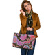 Indigenous Australian Aboriginal Leather Tote Bag Aboriginal Background Featuring Dot Design