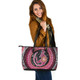 Indigenous Australian Aboriginal Leather Tote Bag Aboriginal Background Featuring Kangaroo Dot Design