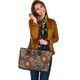 Indigenous Australian Aboriginal Leather Tote Bag Aboriginal Earth Bloom With Outback Sun Circles