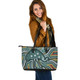Indigenous Australian Aboriginal Leather Tote Bag Aboriginal Emu Dreaming Circle Energy