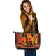 Indigenous Australian Aboriginal Leather Tote Bag Aboriginal Indigenous Kangaroo With Dot Painting Pattern