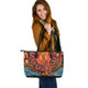 Indigenous Australian Aboriginal Leather Tote Bag Aboriginal Inspired Kangaroo Dreaming Dot Painting Pattern