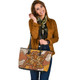 Indigenous Australian Aboriginal Leather Tote Bag Aboriginal Lizards Journey Through Earthwave Paths
