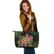 Indigenous Australian Aboriginal Leather Tote Bag Aboriginal Plant With Kangaroo Colorful Art